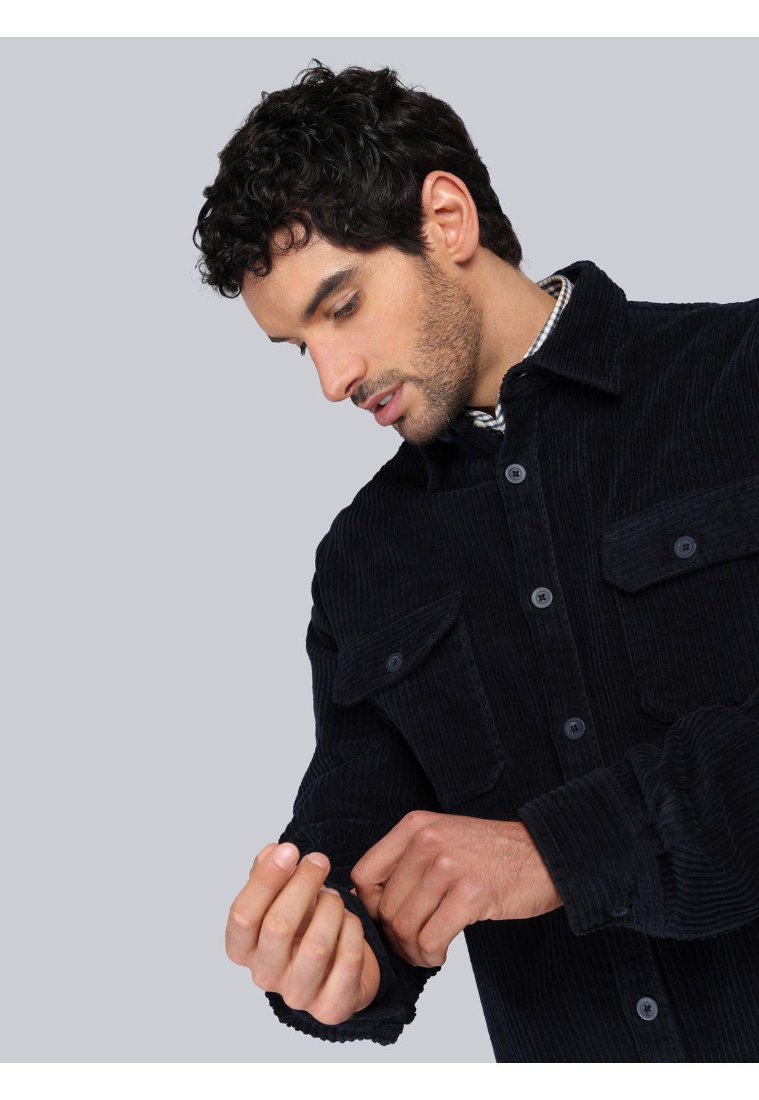 Overshirt Stone Wash Regular Fit Azul Marino Piero Butti PBCIG32NB-2