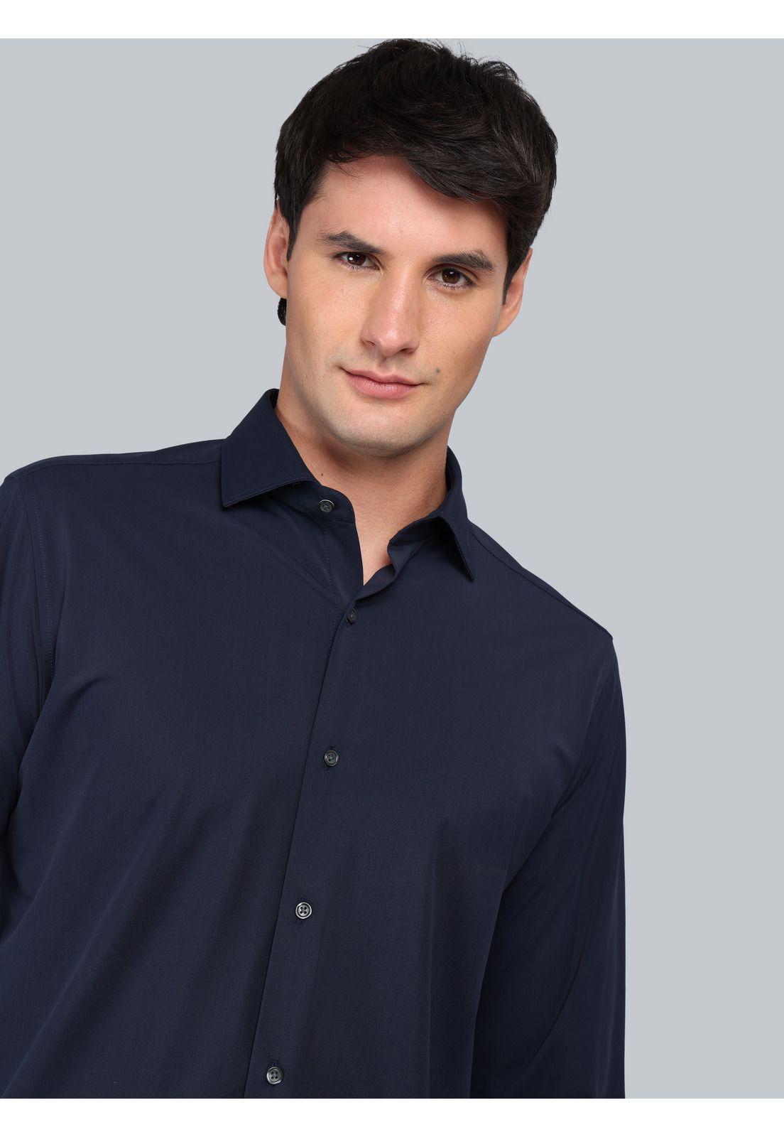 Camisa Ultra Spandex Regular Fit Azul Marino Arrow CM33055NB-2