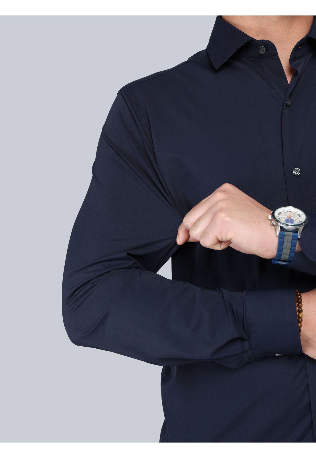 Camisa Ultra Spandex Regular Fit Azul Marino Arrow CM33055NB-3