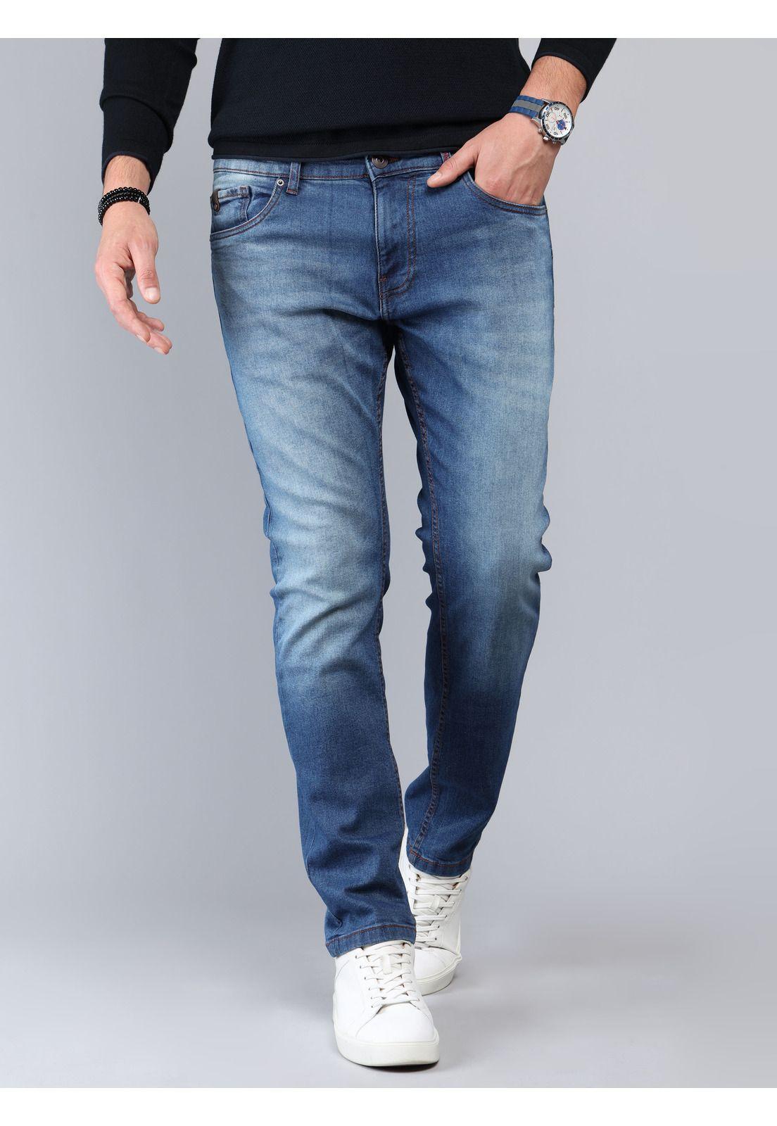 Jeans Spandex Regular Fit Celeste Soviet SCIB102CE-0