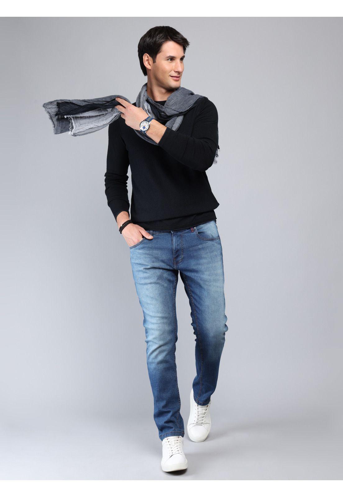 Jeans Spandex Regular Fit Celeste Soviet SCIB102CE-3