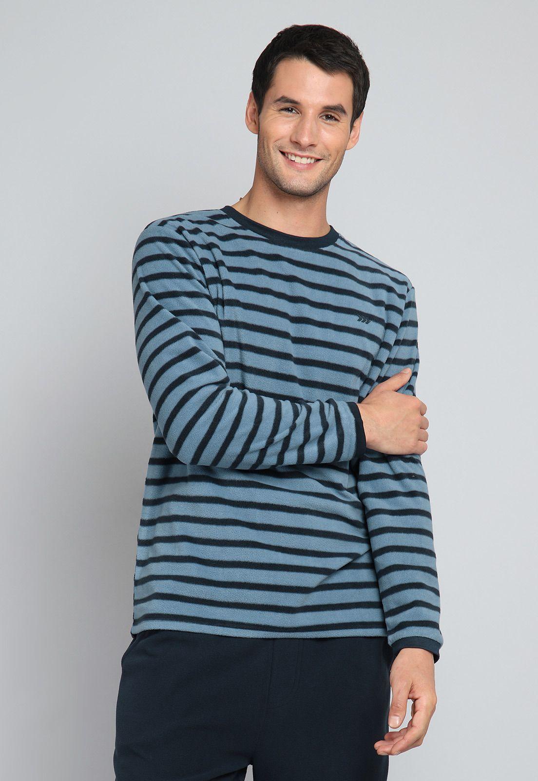 Pijama Hombre Arrow Polar Rayas Manga Larga-2