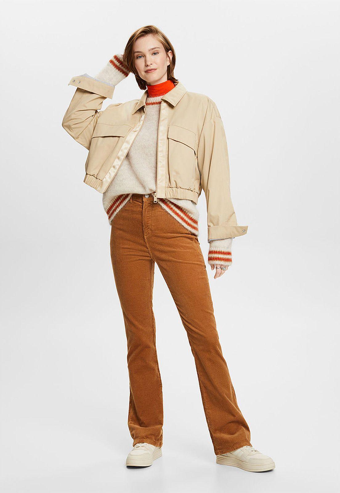 Pantalón De Pana De Tiro Alto Mujer Esprit 093CC1B311-3