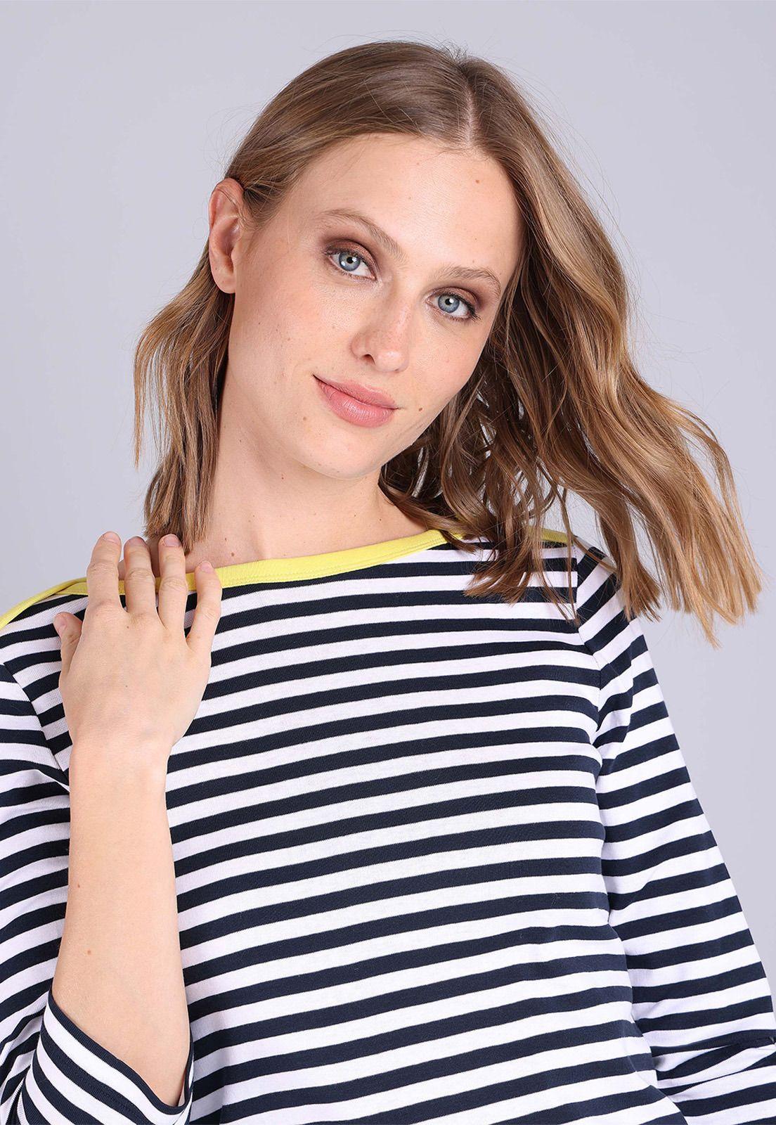 Polera manga larga a rayas Mujer Esprit Azul marino-2