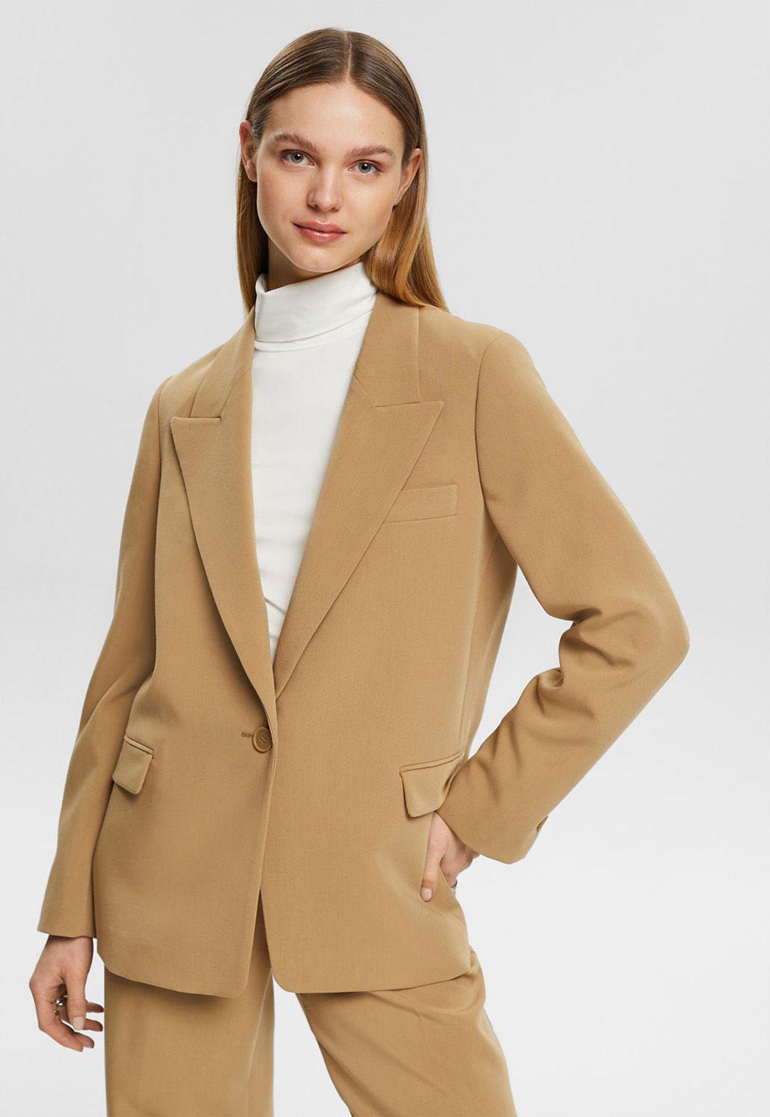 Blazer De Un Solo Botón Mujer Esprit-0