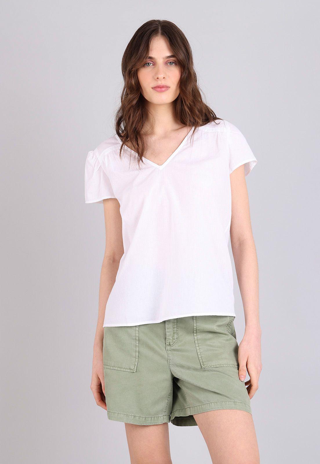 Blusa Con Cuello En V Mujer Esprit-0