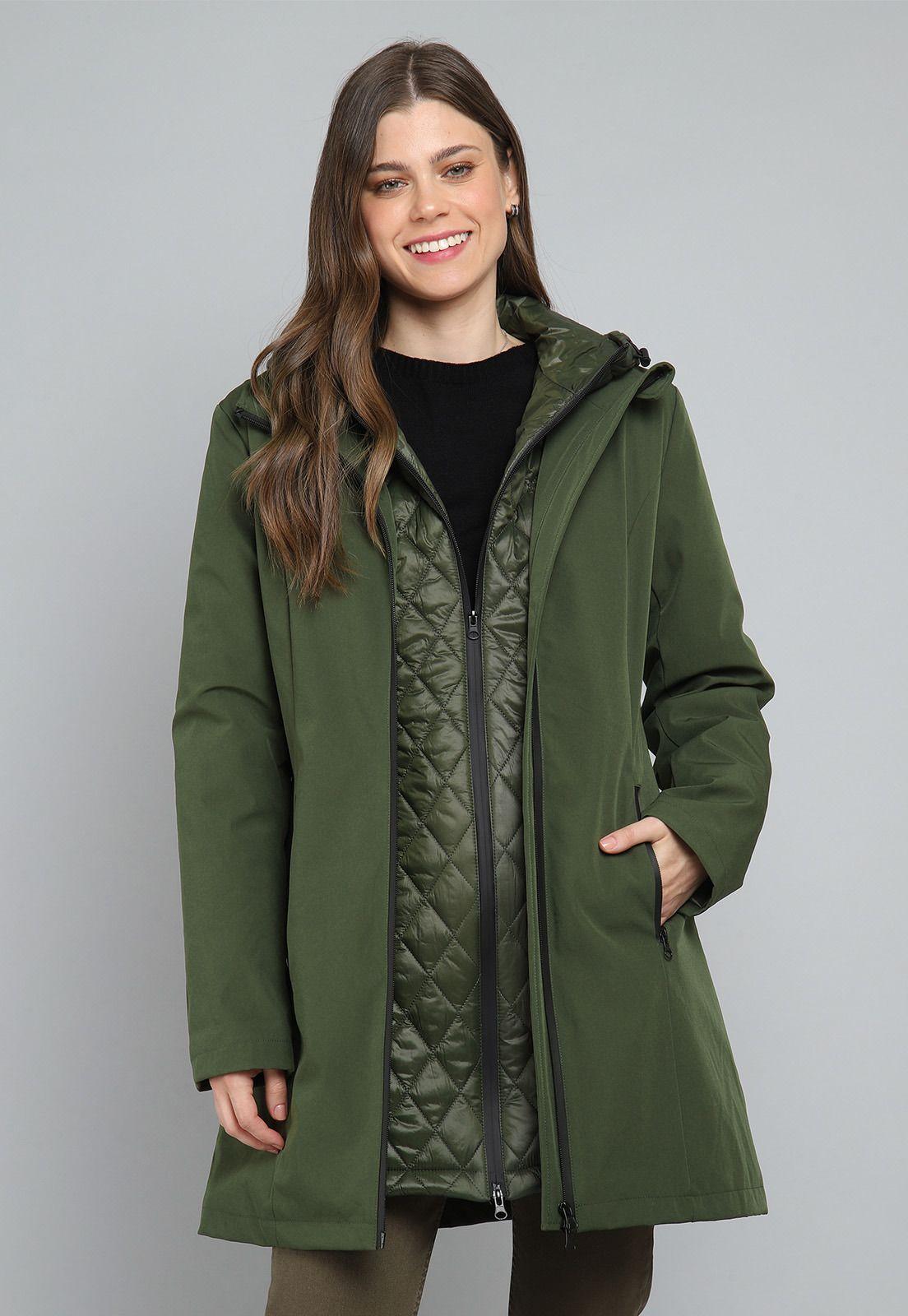 Parka Larga Acolchada Dos en Uno Mujer Esprit G008950-0