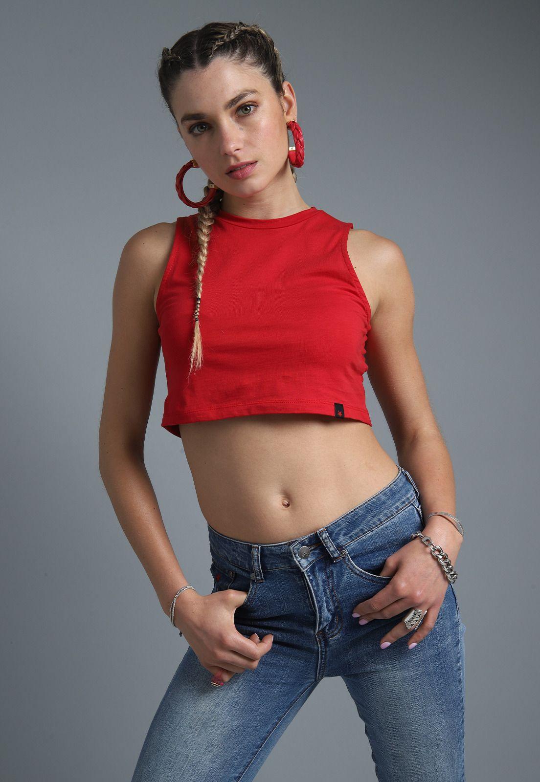 Polera Top Sin Manga Mujer Soviet SPO1624RO-1