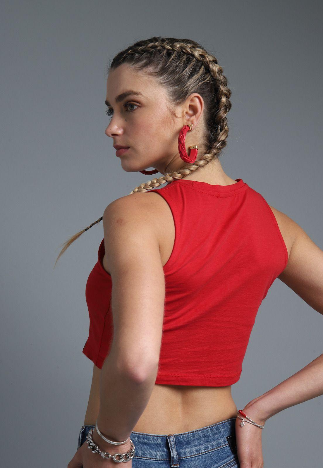 Polera Top Sin Manga Mujer Soviet SPO1624RO-3