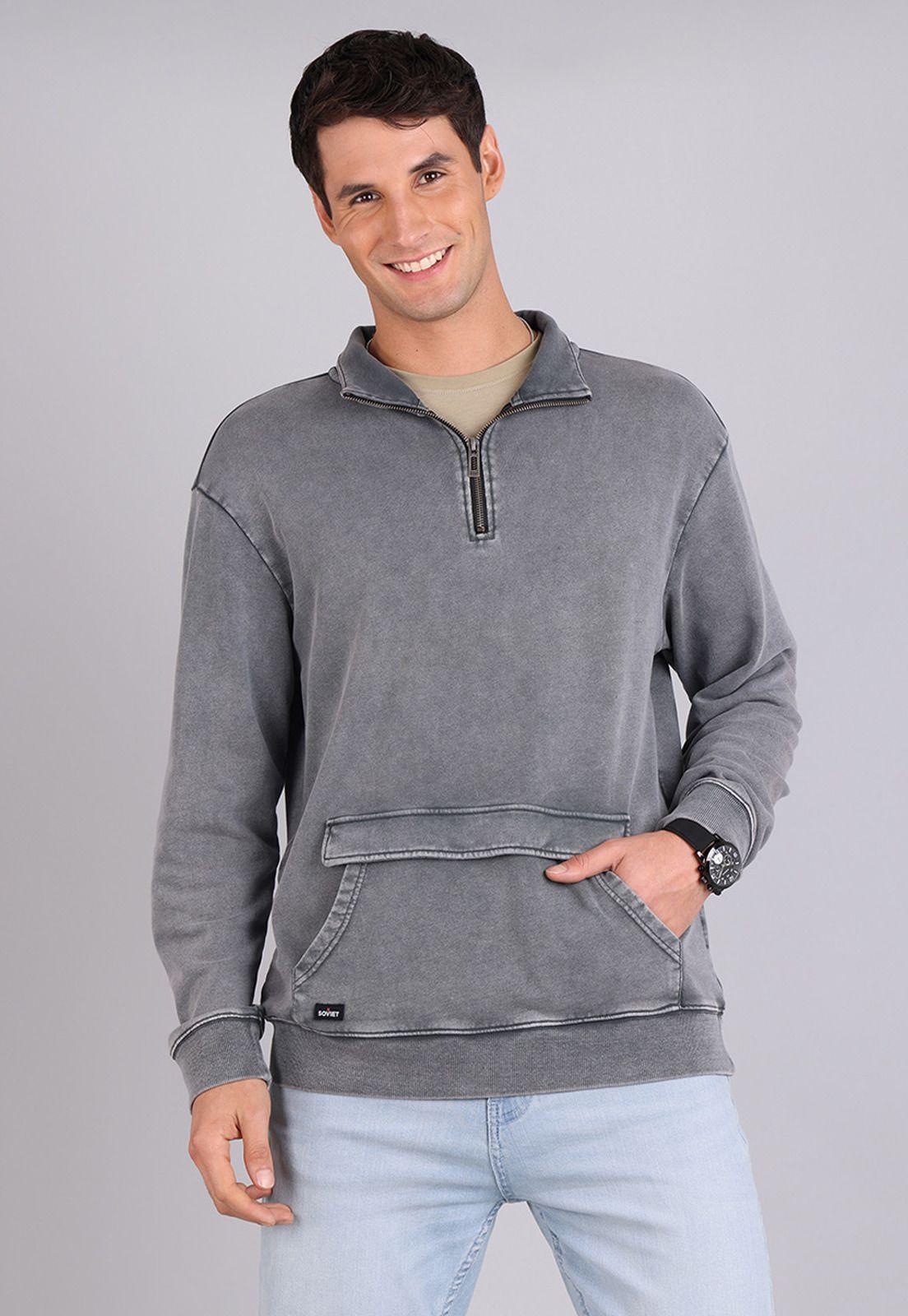 Poleron Half Zipper Hombre Soviet-0