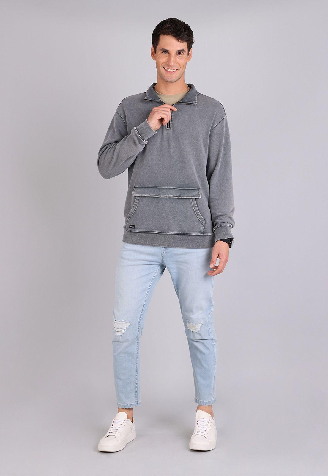 Poleron Half Zipper Hombre Soviet SPLH670GR-3