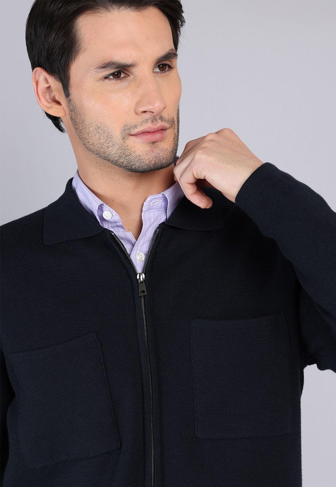 Sweater Liso Con Cierre Arrow SW32039NB-2