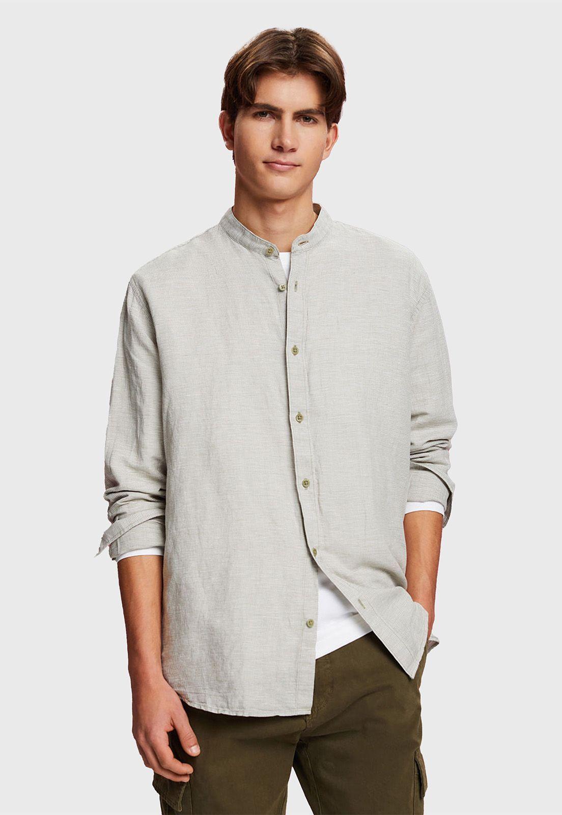 Camisa Con Cuello Mao Hombre Esprit-0