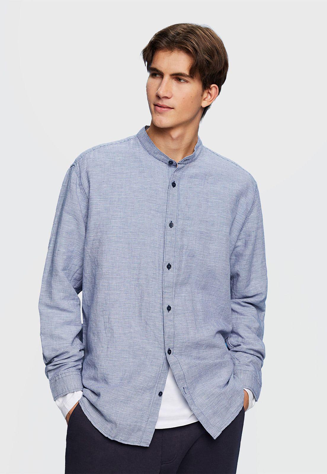 Camisa Con Cuello Mao Hombre Esprit-0