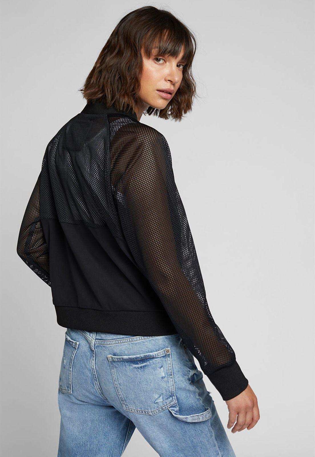Chaqueta malla con felpa-1