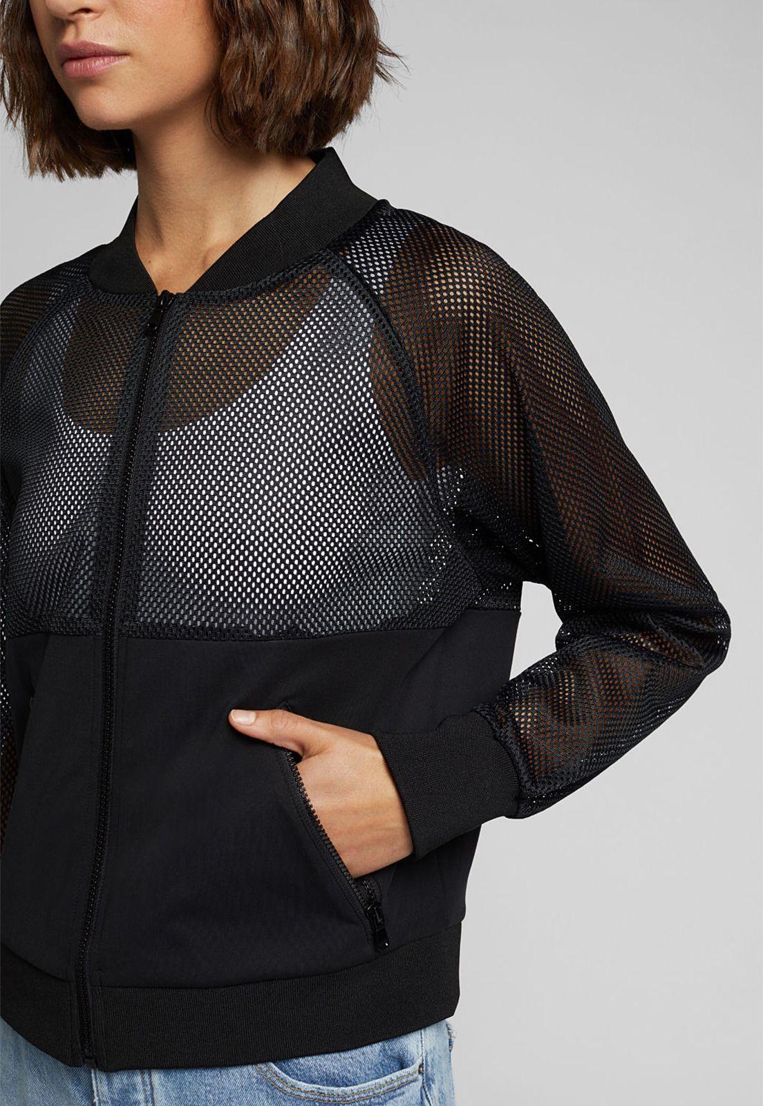 Chaqueta malla con felpa-2