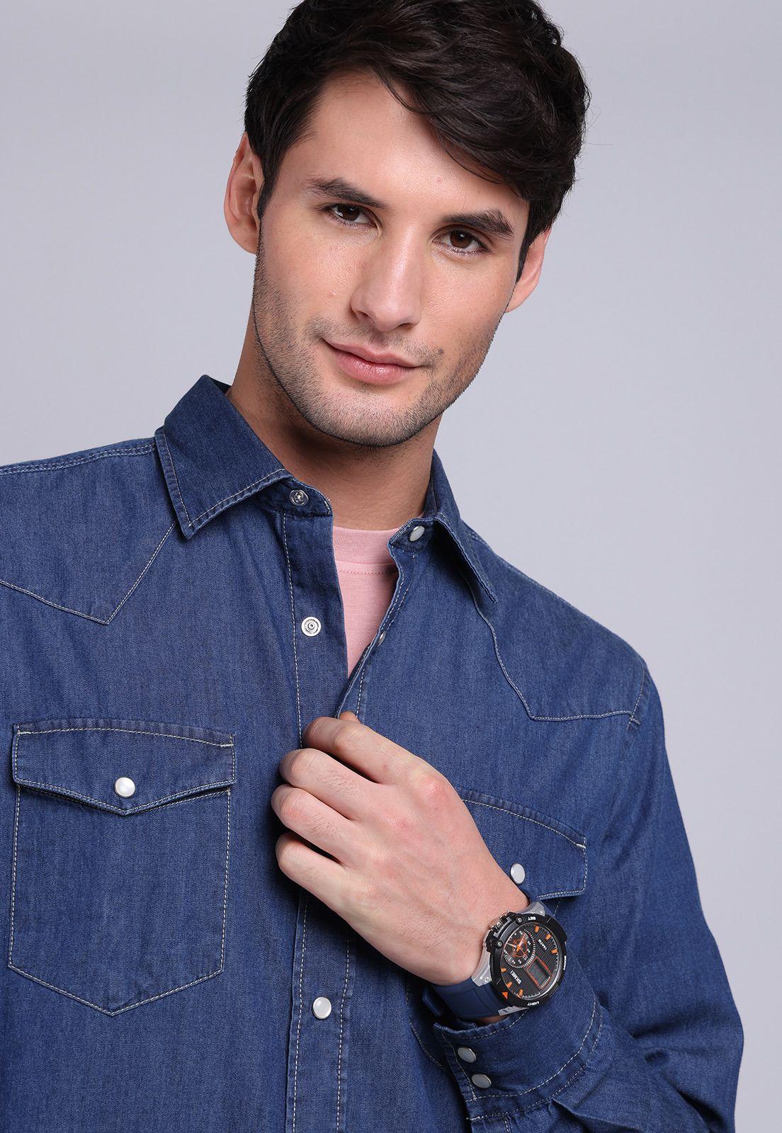 Camisa Denim Manga Larga Soviet BVSHF21NB-2