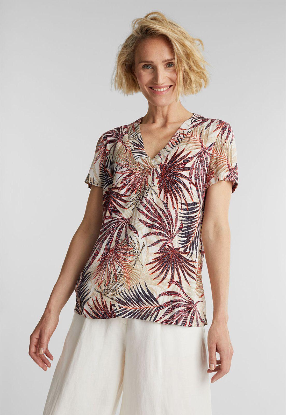 Blusa Con Estampado De Palmeras Esprit-0