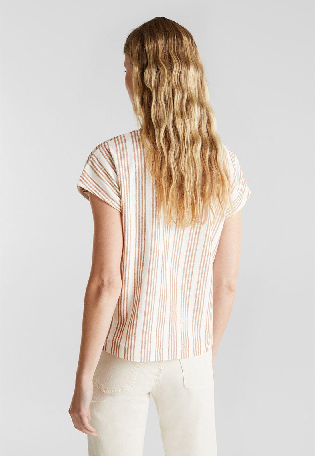 Polera De Algodón Orgánico Con Lino Esprit-1