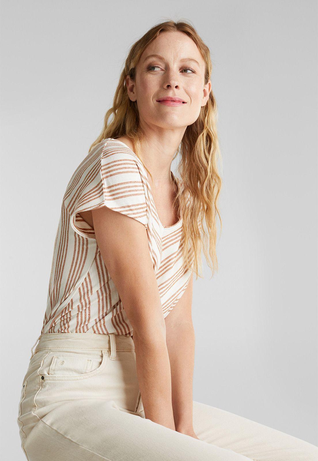 Polera De Algodón Orgánico Con Lino Esprit-4