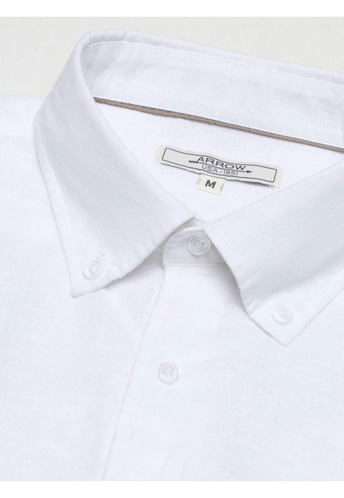Camisa Lino Algodón Regular Fit Blanco Arrow CM34060BL-4