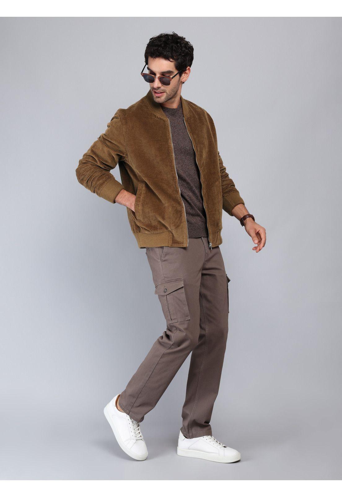 Chaqueta Bomber Cotelé Regular Fit Café Piero Butti PBCIG30CA-3