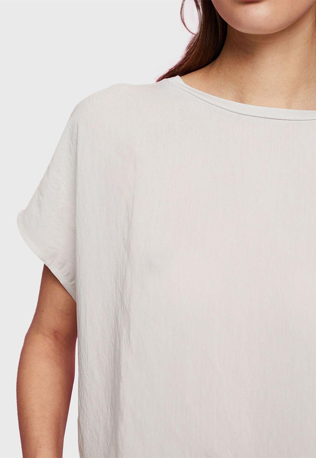 Polera De Diferentes Tejidos Mujer Esprit Verde claro-2