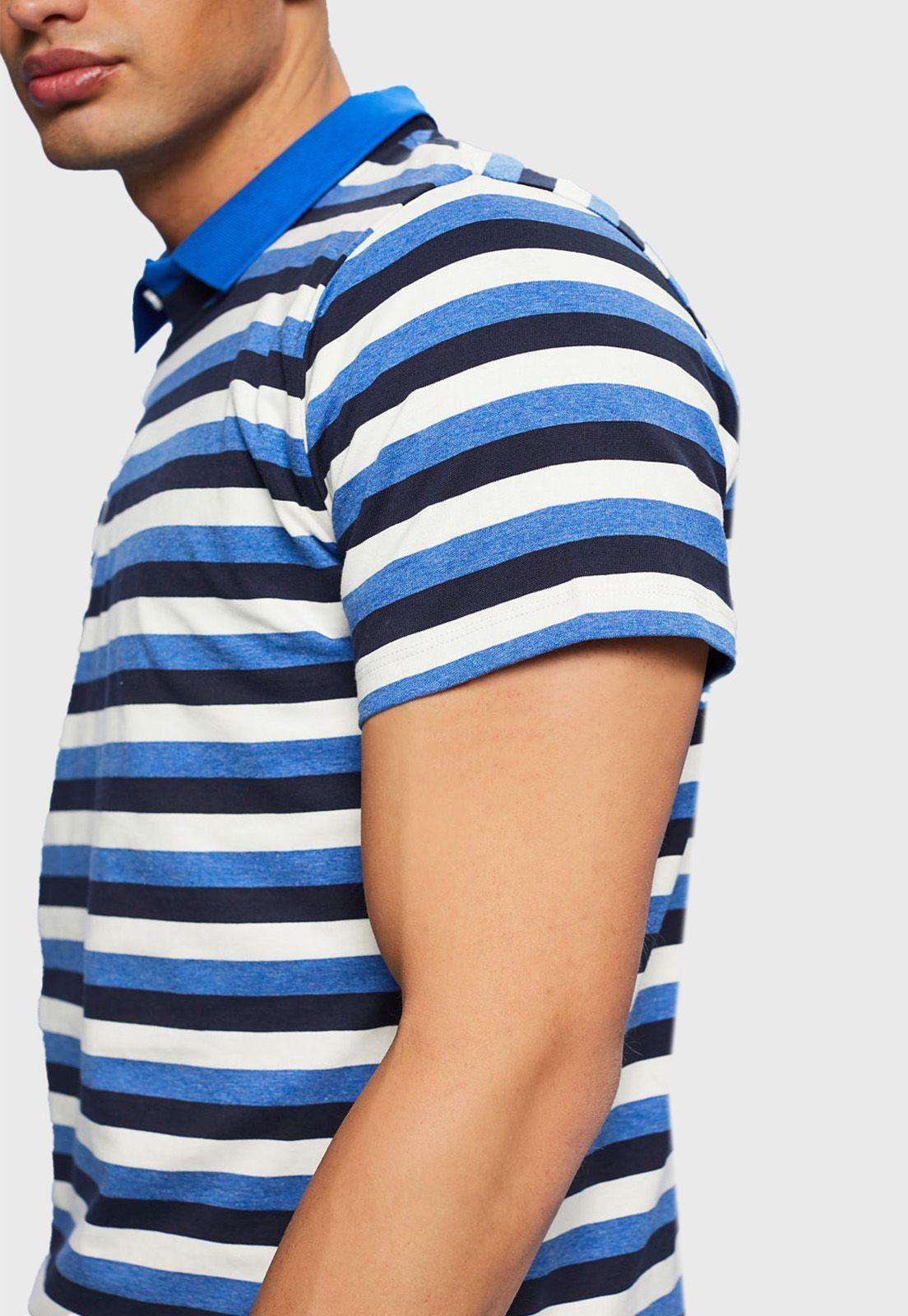 Polera A Rayas Tricolor Hombre Esprit Azul marino-2