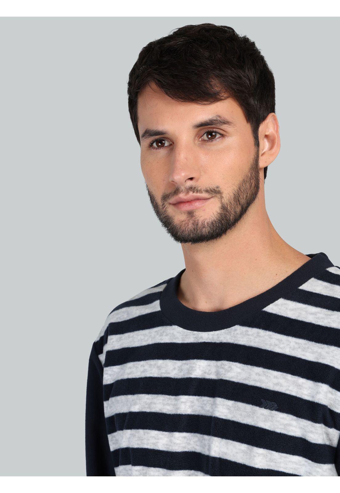 Pijama Largo Polar Regular Fit Azul Arrow P1I3307AZ-3