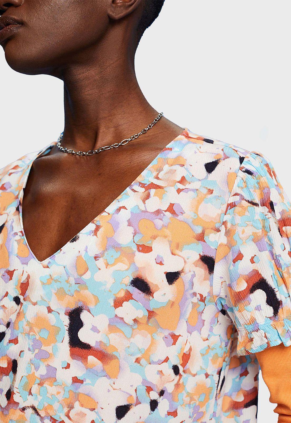 Blusa Estamapada Hawaiana Manga Corta Mujer Esprit-2
