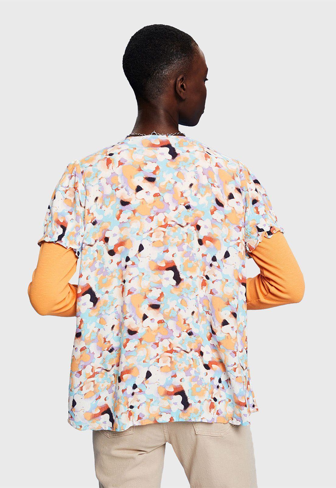 Blusa Estamapada Hawaiana Manga Corta Mujer Esprit-1