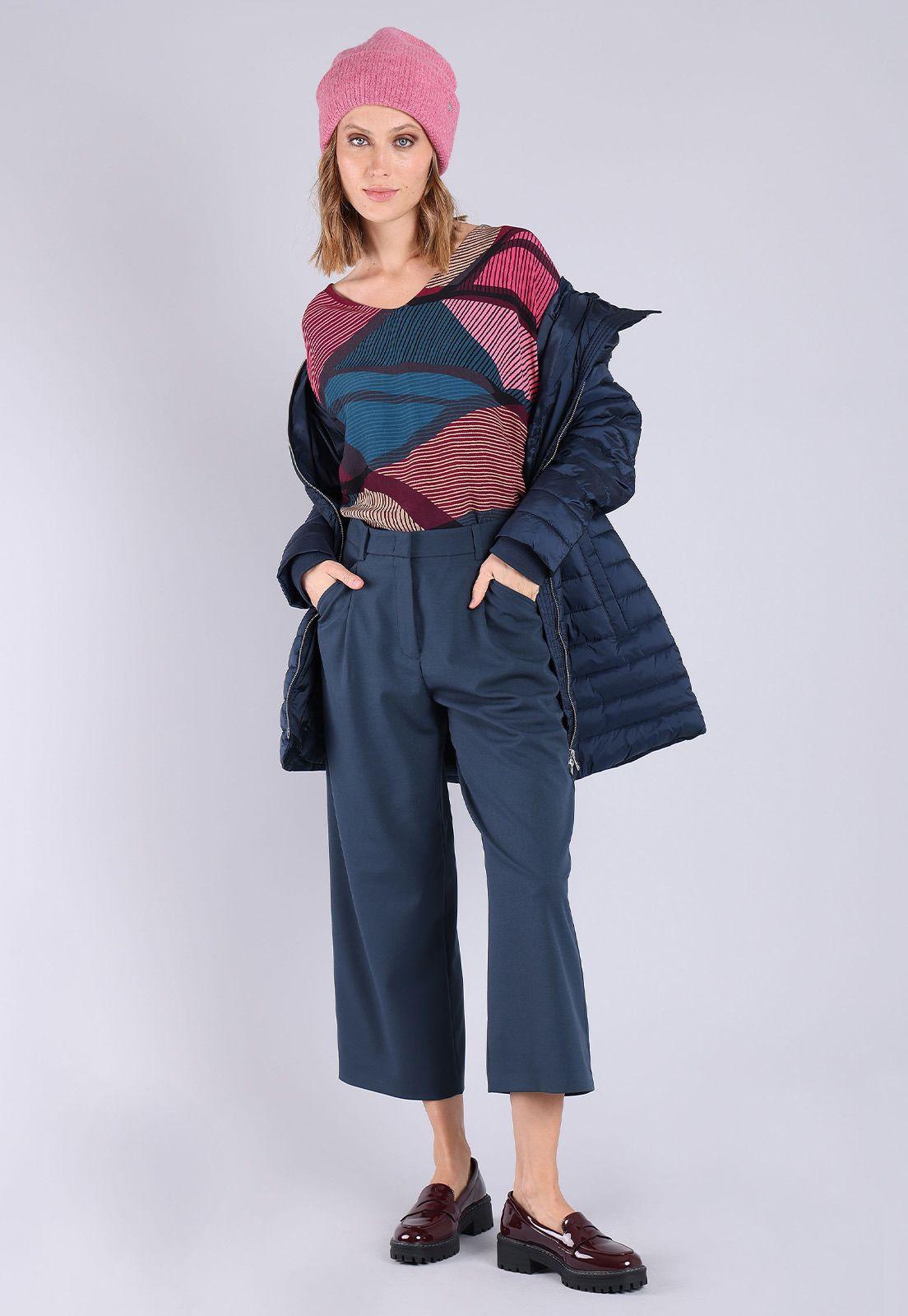 Parka acolchonada manga larga con capucha Mujer Esprit Azul marino-1