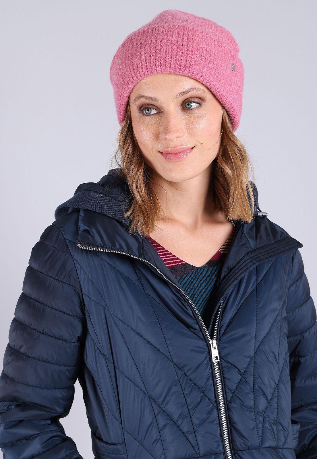 Parka acolchonada manga larga con capucha Mujer Esprit Azul marino-4