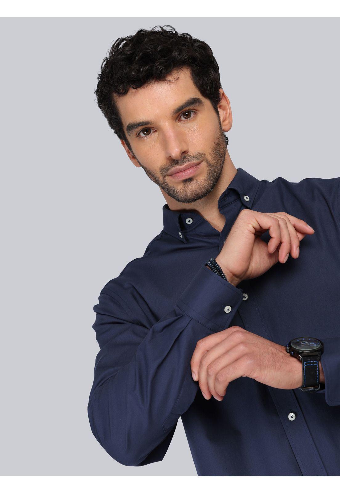 Camisa Texturada Tailored Fit Azul Marino Piero Butti PBCIF04NB-2