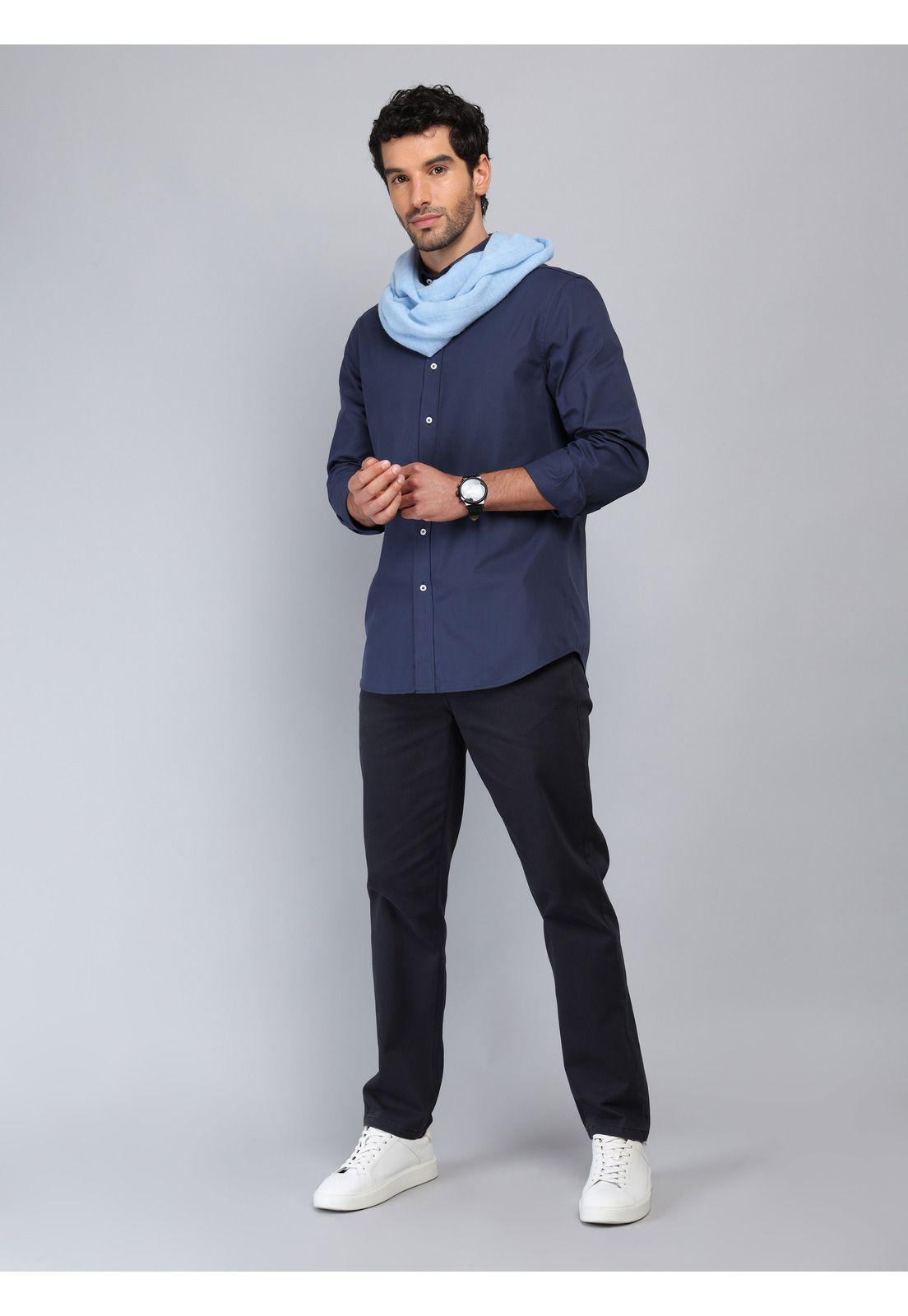 Camisa Texturada Tailored Fit Azul Marino Piero Butti PBCIF04NB-3