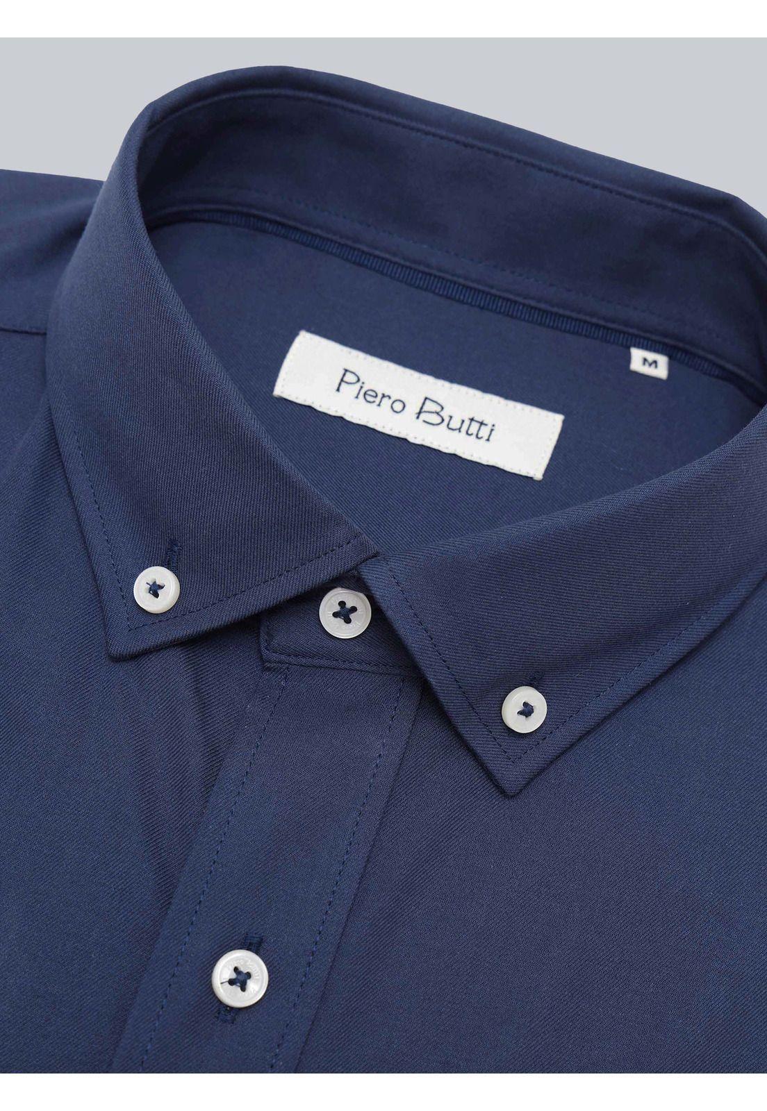 Camisa Texturada Tailored Fit Azul Marino Piero Butti PBCIF04NB-4