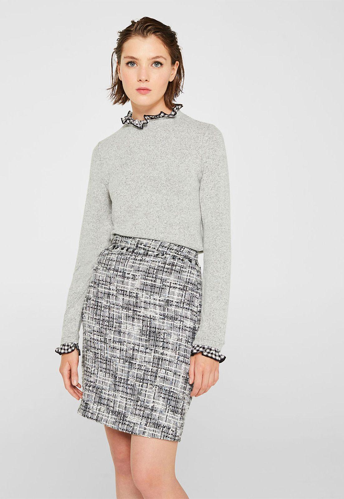 Polera Manga Larga Con Detallles De Tela Esprit-0