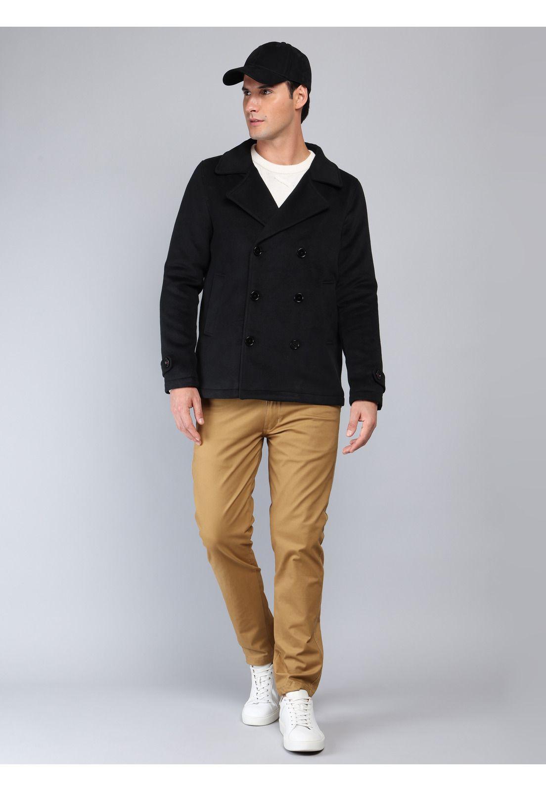 Abrigo Cruzado Regular Fit Negro Soviet SCIG088NE-3