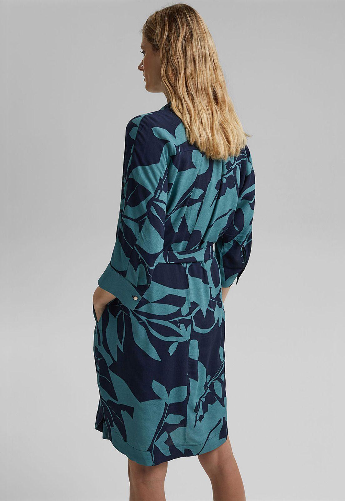 Vestido Estampado Con Cinturón Esprit-1