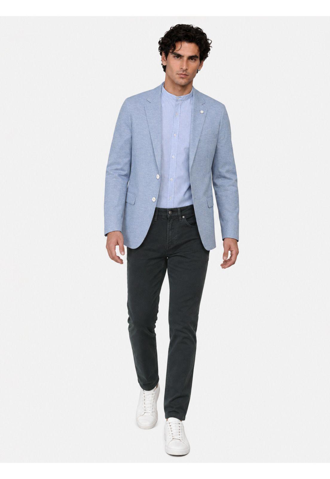 Blazer Fantasía Lino Tailored Fit Celeste Arrow 5035024CE-5