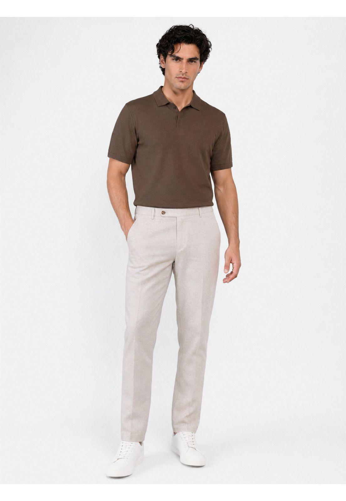 Pantalón Lino Regular Fit Beige Arrow 5335350BE-3