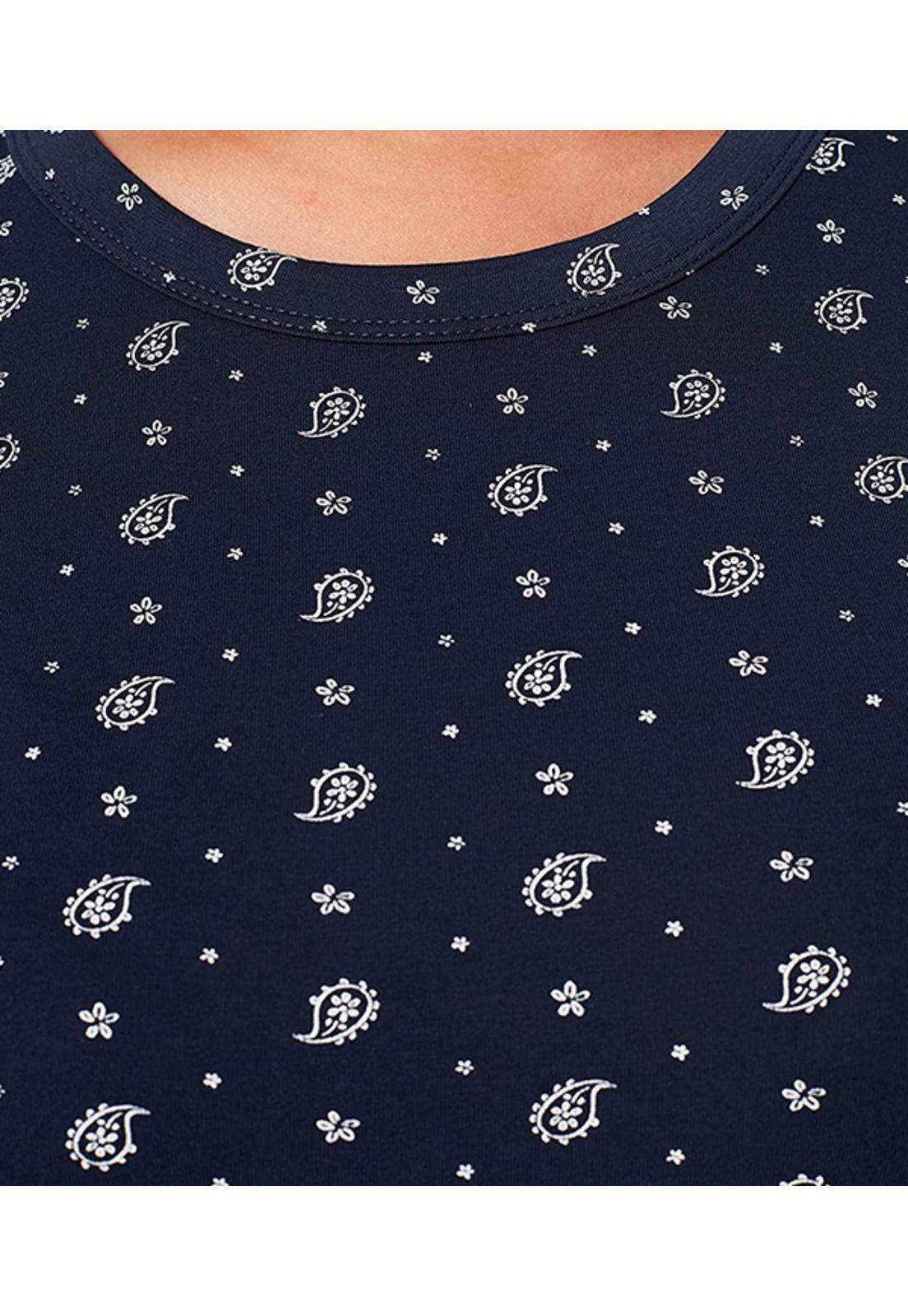 Polera Mujer Manga Larga Estampada Esprit Azul marino-2