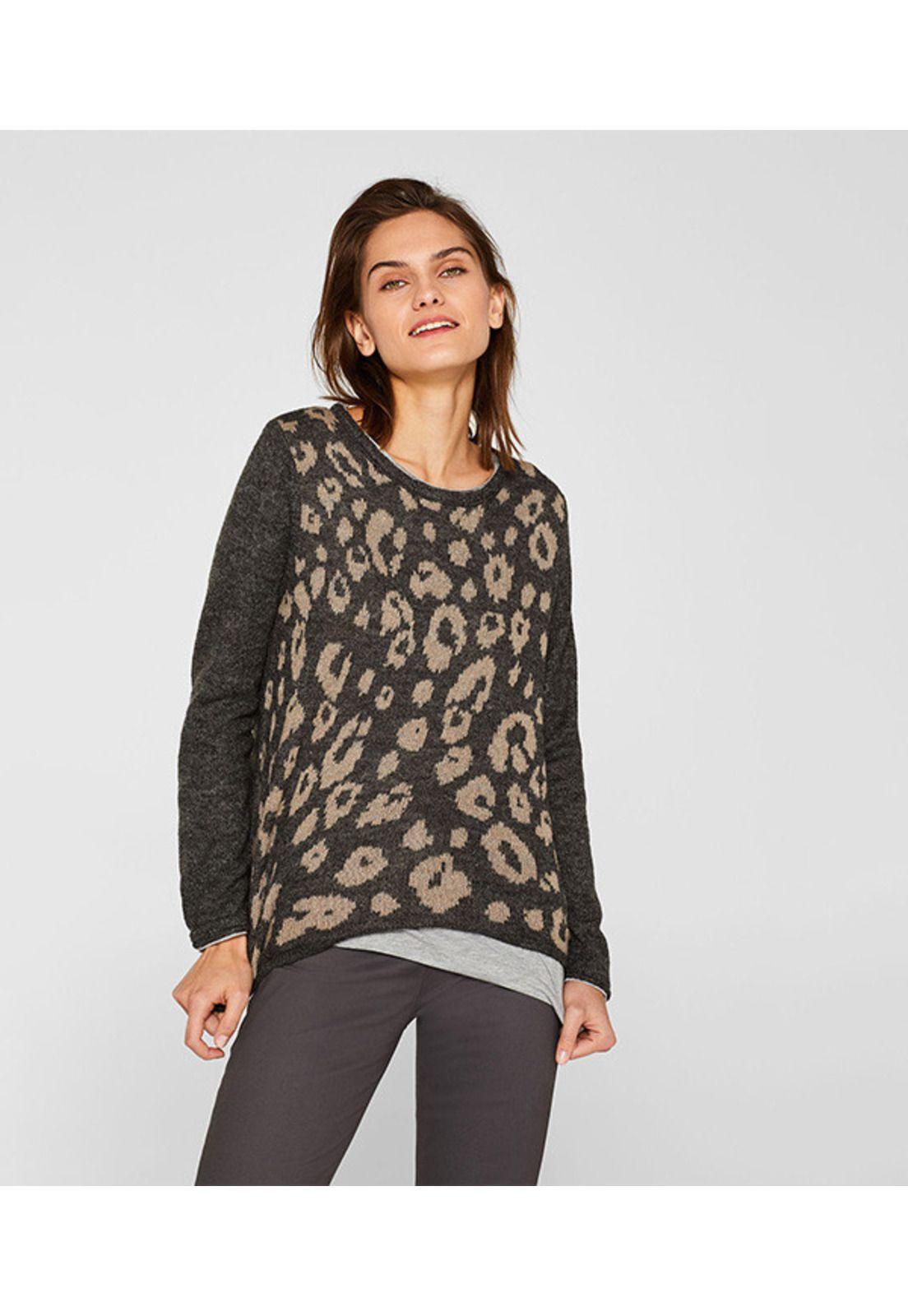 Sweater con diseño de leopardo-0