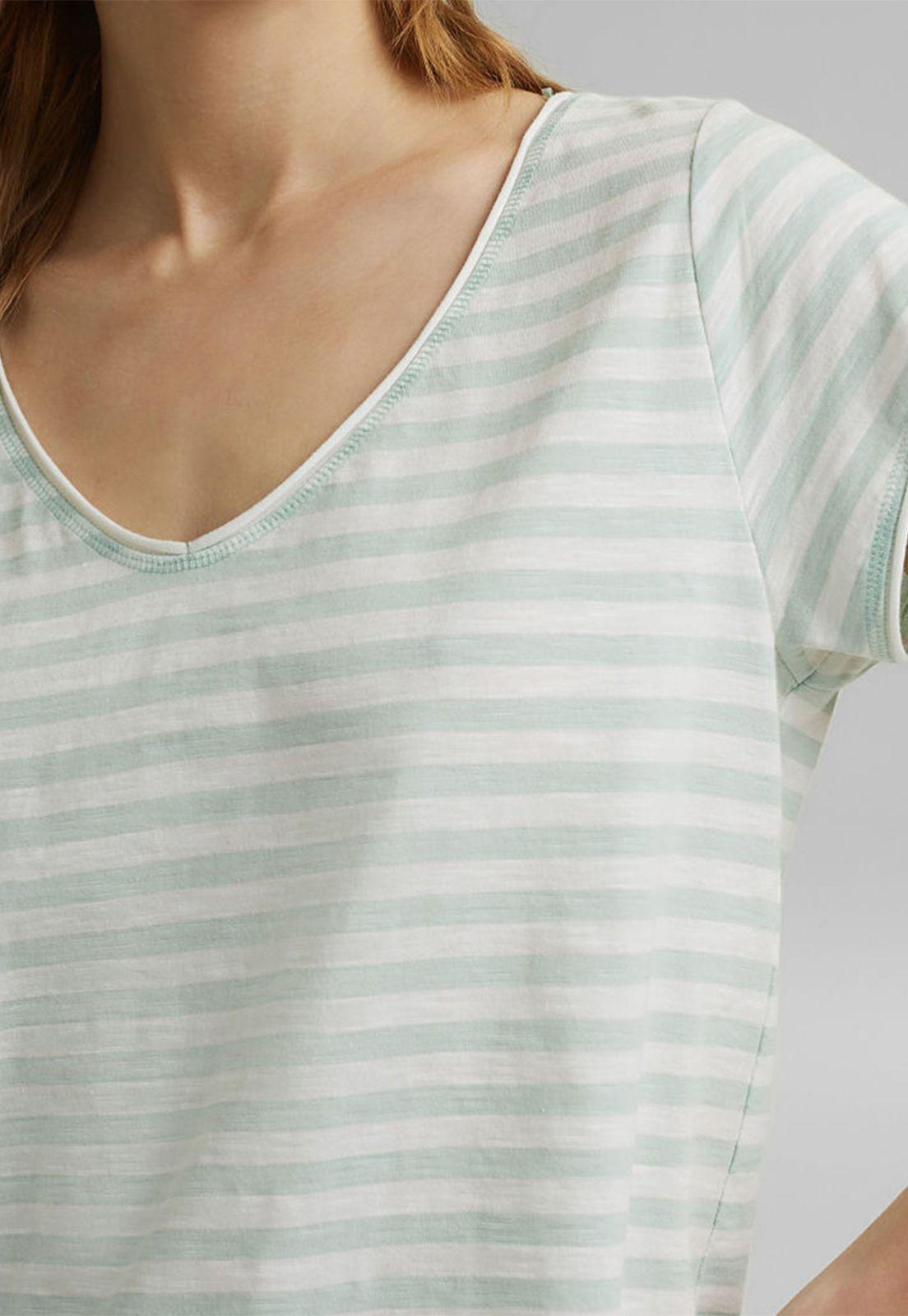 Polera Mujer Rayada De Cuello V Esprit-2