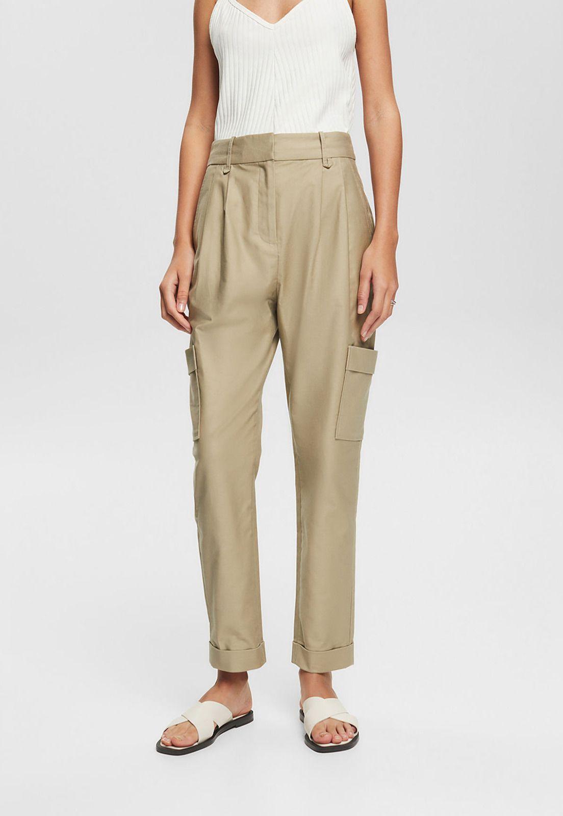 Pantalón Estilo Cargo Tiro Alto Mujer Esprit-0