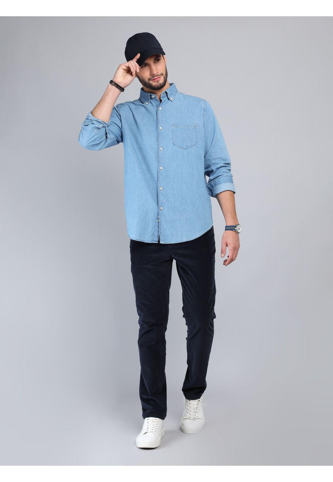 Camisa Denim Regular Fit Celeste Arrow CM33050CE-3