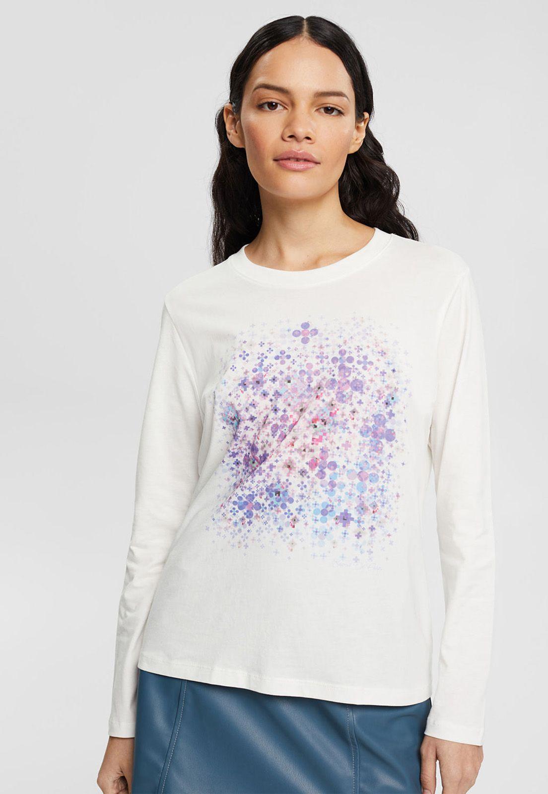 Polera De Manga Larga Con Estampado Mujer Esprit-0