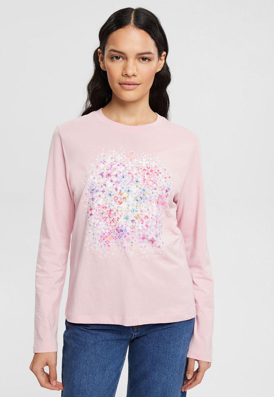Polera De Manga Larga Con Estampado Mujer Esprit-0