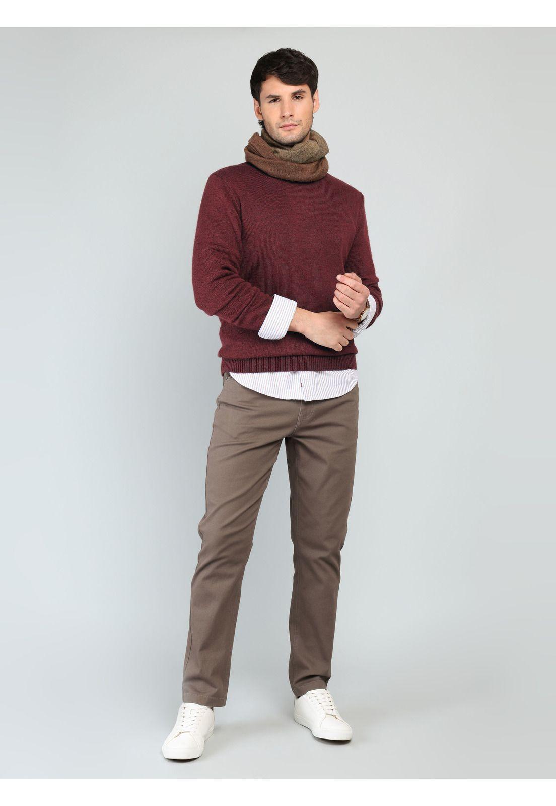 Sweater Cuello Redondo Regular Fit Burdeo Arrow SW33099BU-3