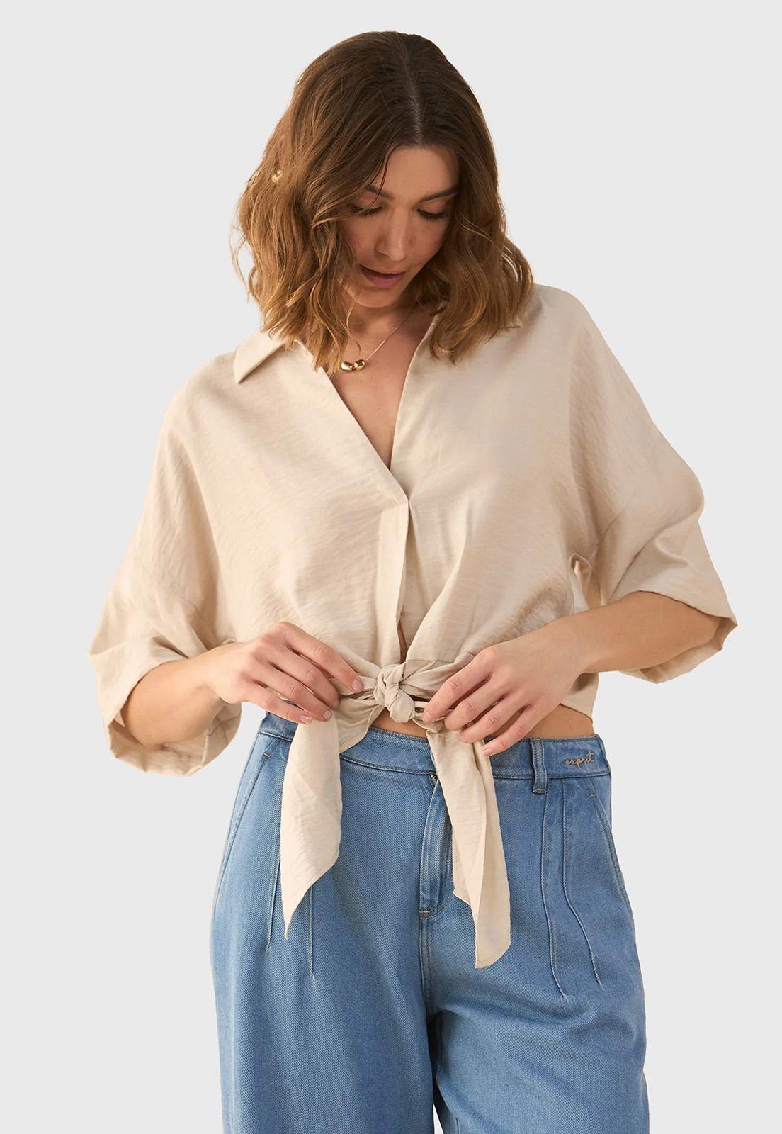 Blusa Crop con amarra Mujer Esprit 611G026-2